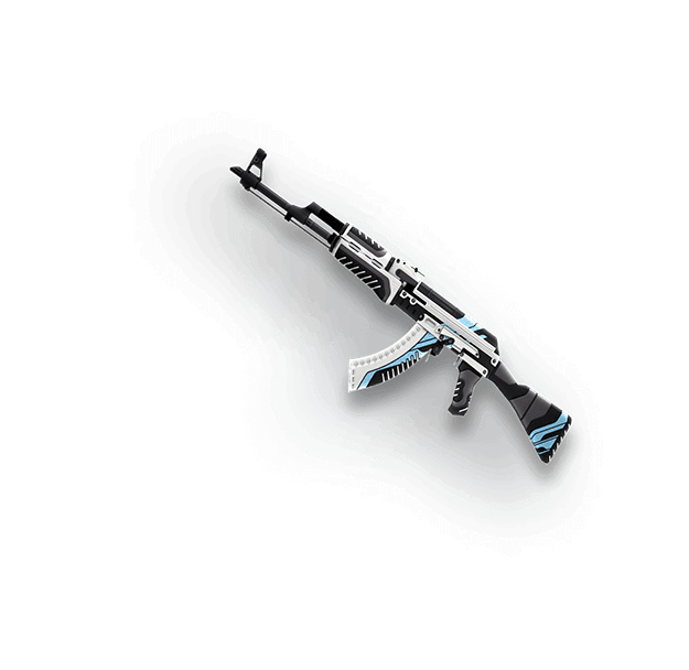 Blue and white rifle